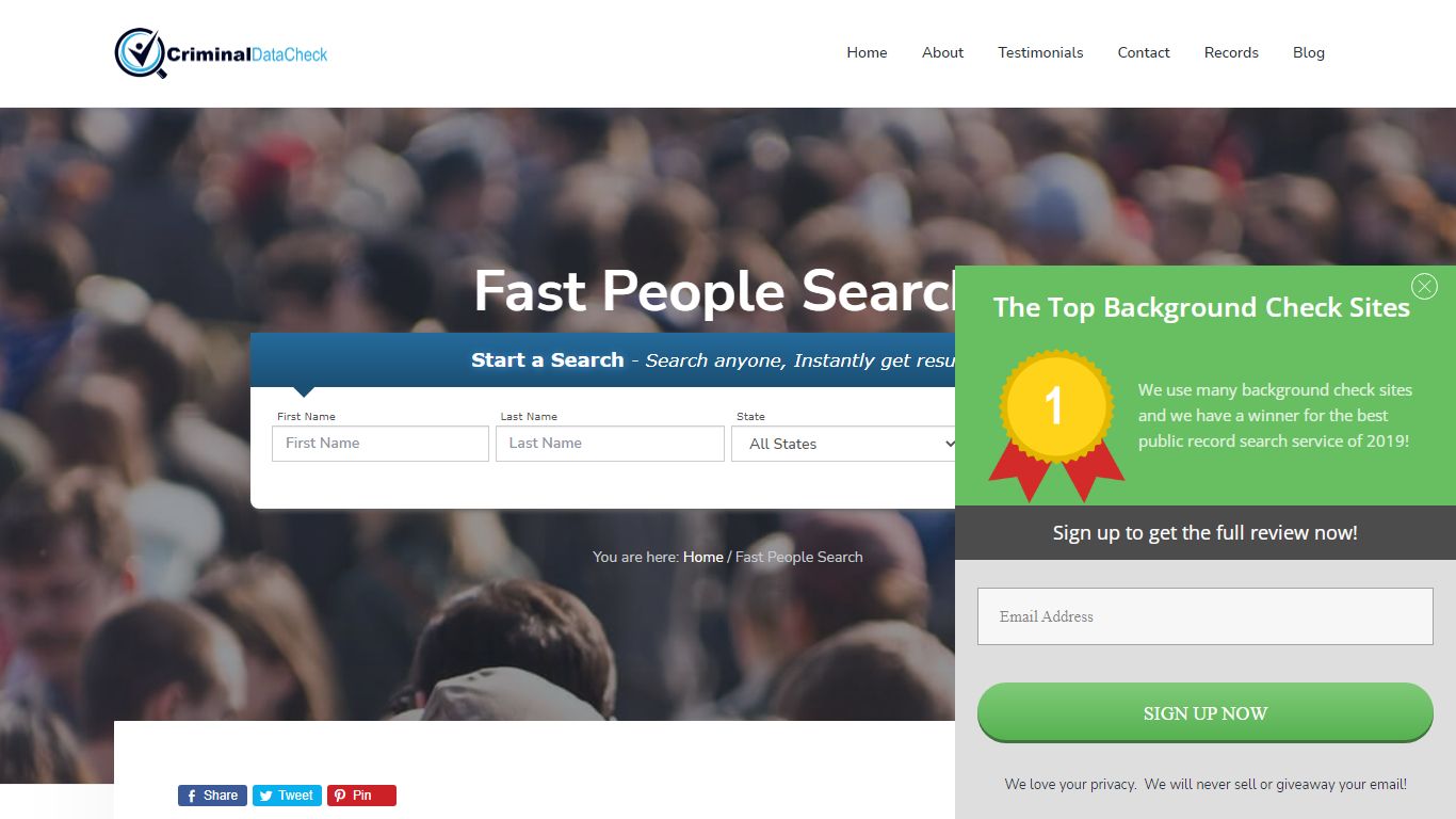 Fast People Search - Criminal Data Check - Find Criminal, Arrest ...